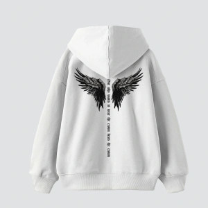 Wınget Crown Baskılı Oversize Unisex Beyaz