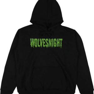 Wolves Night Siyah Oversize Unisex Kapüşonlu Sweatshirt Hoodie