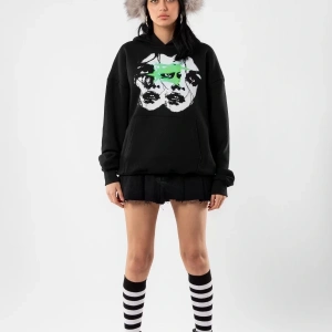 Woman Shadows Baskılı Siyah Oversize Unisex