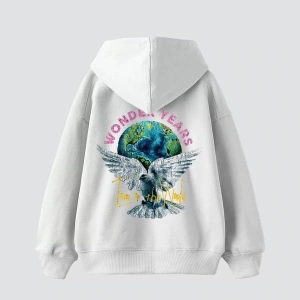 Wonder Years Baskılı Oversize Unisex Beyaz