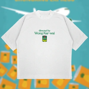 Wong Kar-wai Baskılı Oversize Unisex Pamuklu Nefes Alan Kalın Kumaşlı