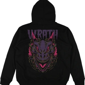 Wrath Siyah Oversize Unisex Kapüşonlu Sweatshirt Hoodie