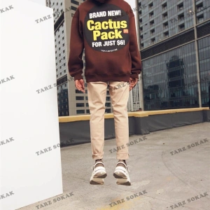 Y2K Cactüs Pack Kahverengi Unisex Sweatshirt KOD 2009 Kahverengi