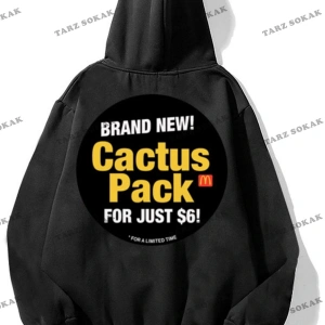 Y2K Cactüs Pack Siyah Unisex Sweatshirt KOD 2009