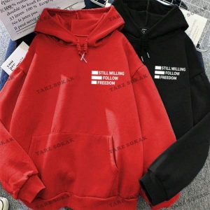 Y2K Çift SEVGİLİ Still Freedom Kalın Kışlık Sweatshirt - Baskılı Oversize KOD 1484