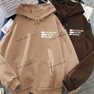 Y2K Çift SEVGİLİ Still Freedom Kalın Kışlık Sweatshirt - Baskılı Oversize KOD 1484