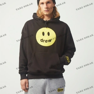 Y2K Drew Oversıze Sweatshirt Hoodie Siyah KOD 2066