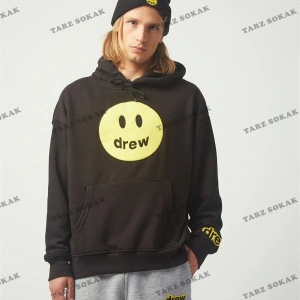 Y2K Drew Oversıze Sweatshirt Hoodie Siyah KOD 2066