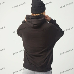 Y2K Drew Oversıze Sweatshirt Hoodie Siyah KOD 2066