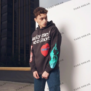 Y2K Kanye Oversıze Sweatshirt Hoodie Antasit KOD 2063 Gri