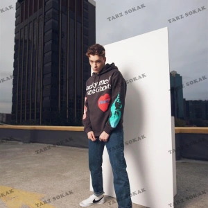 Y2K Kanye Oversıze Sweatshirt Hoodie Antasit KOD 2063 Gri