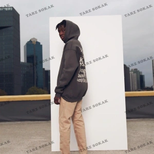 Y2K Ksg Oversıze Sweatshirt Hoodie Koyugrı KOD 2067 Gri