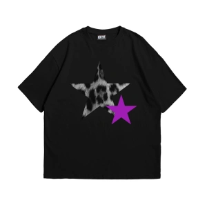Y2k Leopar Starz V2 Baskılı Oversize Unisex Beyaz