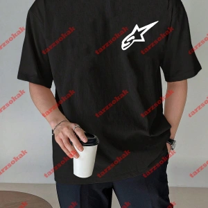 Y2k Starz Baskılı Oversize Unisex Kısa kollu bisiklet yaka t-shirt