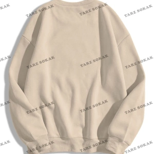 Y2K Unisex Dreamer Bisiklet Yaka Sweatshirt Hoodie KOD 1757 Gri