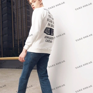 Y2K Unisex Ekru Bts Good Life Sweatshirt KOD 2058