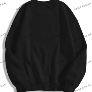 Y2K Unisex Heart Break Bisiklet Yaka Sweatshirt Hoodie KOD 1783 Siyah
