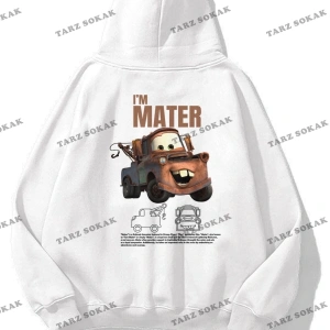 Y2K Unisex Im Sally Cars Sweatshirt KOD 1613 Beyaz