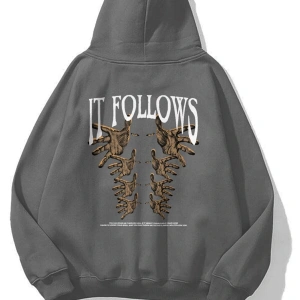 Y2K Unisex It Follows Sweatshirt Hoodie KOD 1715 Gri