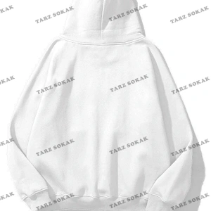 Y2K Unisex Pockets Empty Sweatshirt KOD 1617 Beyaz