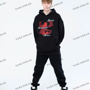 Y2K Unisex Remain Mystery Sweatshirt Hoodie KOD 1745 Siyah