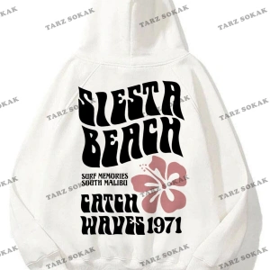 Y2K Unisex Siesta Beach Beyaz Sweatshirt KOD 1997