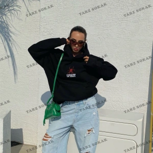 Y2K Unisex Spirit Sweatshirt Hoodie KOD 1917 Beyaz