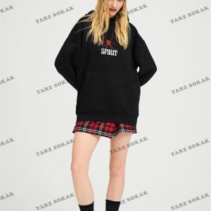 Y2K Unisex Spirit Sweatshirt Hoodie KOD 1917 Beyaz