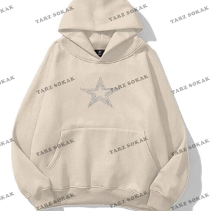 Y2K Unisex Star Stroke Taş Görünümlü Baskılı Sweatshirt KOD 1508 Gri