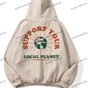 Y2K Unisex Support Your Planet Sweatshirt Hoodie KOD 1929