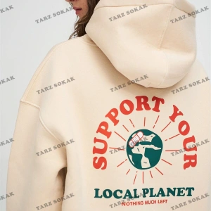 Y2K Unisex Support Your Planet Sweatshirt Hoodie KOD 1929