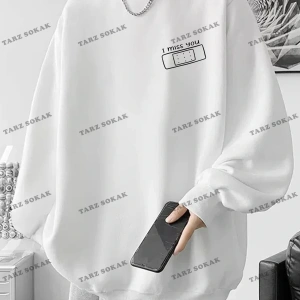 Y2K Unisex Two Rabbit with Flower Sweatshirt KOD 1542 Beyaz