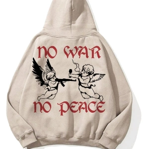 Y2K Unisex War Peace Sweatshirt Hoodie KOD 1926
