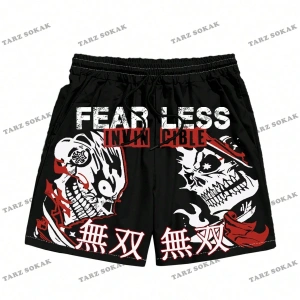 Y2K Unisex Yaz Şort Bermuda Harajuka Anime Retro KOD-11431