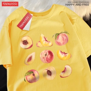 Y2k Vintage Tişört Tee 9 yolları yemek şeftali baskı