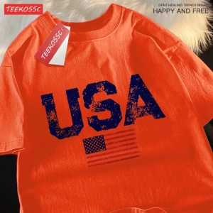 Y2k Vintage Tişört Tee Abd mektuplar amerikan bayrağı