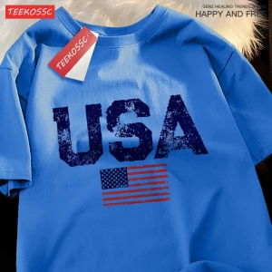Y2k Vintage Tişört Tee Abd mektuplar amerikan bayrağı