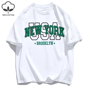 Y2k Vintage Tişört Tee Abd New York Brookl Yn Baskı