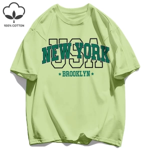 Y2k Vintage Tişört Tee Abd New York Brookl Yn Baskı