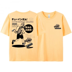 Y2k Vintage Tişört Tee Ağır saf pamuk japon çizgi roman