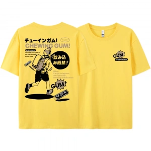 Y2k Vintage Tişört Tee Ağır saf pamuk japon çizgi roman