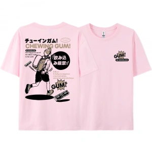 Y2k Vintage Tişört Tee Ağır saf pamuk japon çizgi roman
