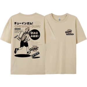 Y2k Vintage Tişört Tee Ağır saf pamuk japon çizgi roman