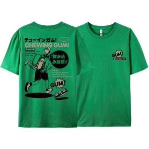 Y2k Vintage Tişört Tee Ağır saf pamuk japon çizgi roman
