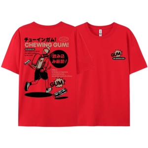 Y2k Vintage Tişört Tee Ağır saf pamuk japon çizgi roman