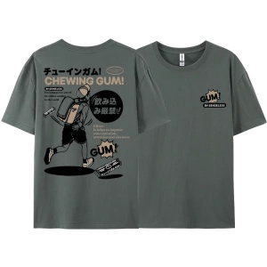 Y2k Vintage Tişört Tee Ağır saf pamuk japon çizgi roman