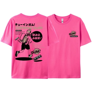 Y2k Vintage Tişört Tee Ağır saf pamuk japon çizgi roman