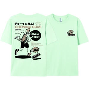 Y2k Vintage Tişört Tee Ağır saf pamuk japon çizgi roman