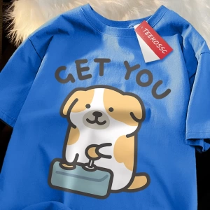 Y2k Vintage Tişört Tee Alıcı bebek eğlenceli köpek baskı