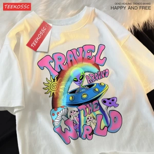 Y2k Vintage Tişört Tee Alien Ufo dünya